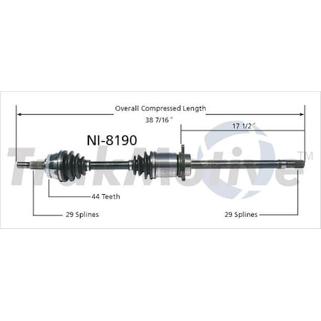 Surtrack Axle Cv Axle Shaft, Ni-8190 NI-8190